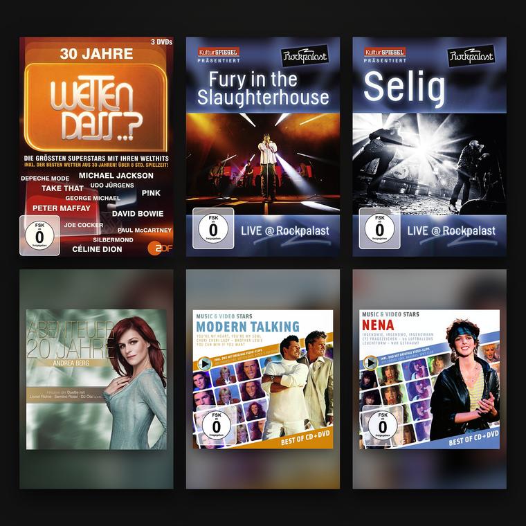 Cover selection: TV and concert DVDs